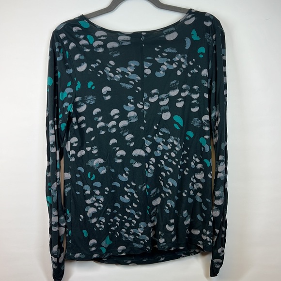 French Connection Women's Green Polka Dot Cowl Neck Long Sleeve Top Size M - Picture 5 of 5